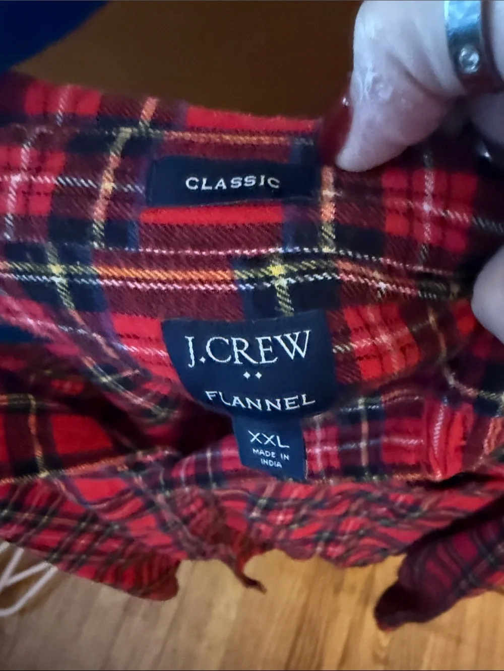 J. Crew Red Black Tartan Plaid Flannel Button-Down Shirt XXL